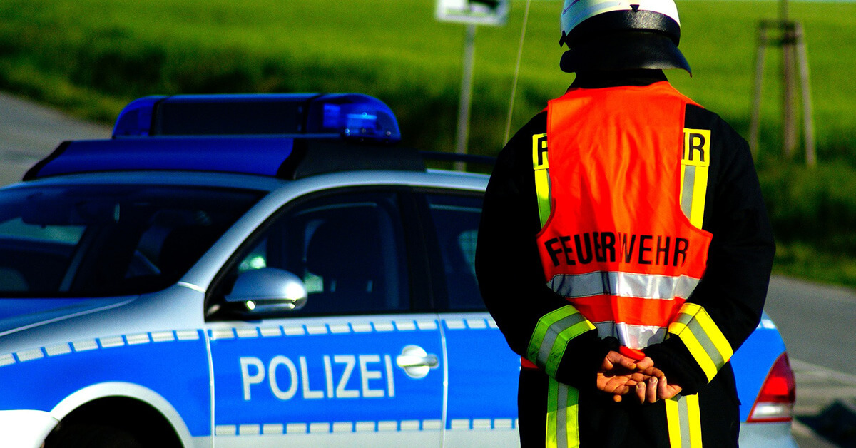 Feuerwehr und Polizei bei Einsatz